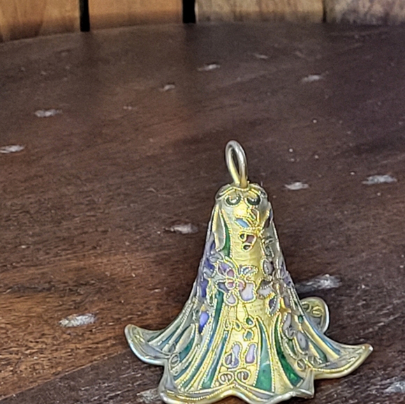 Floral Enamel Bell Ornament - Picture 14 of 15